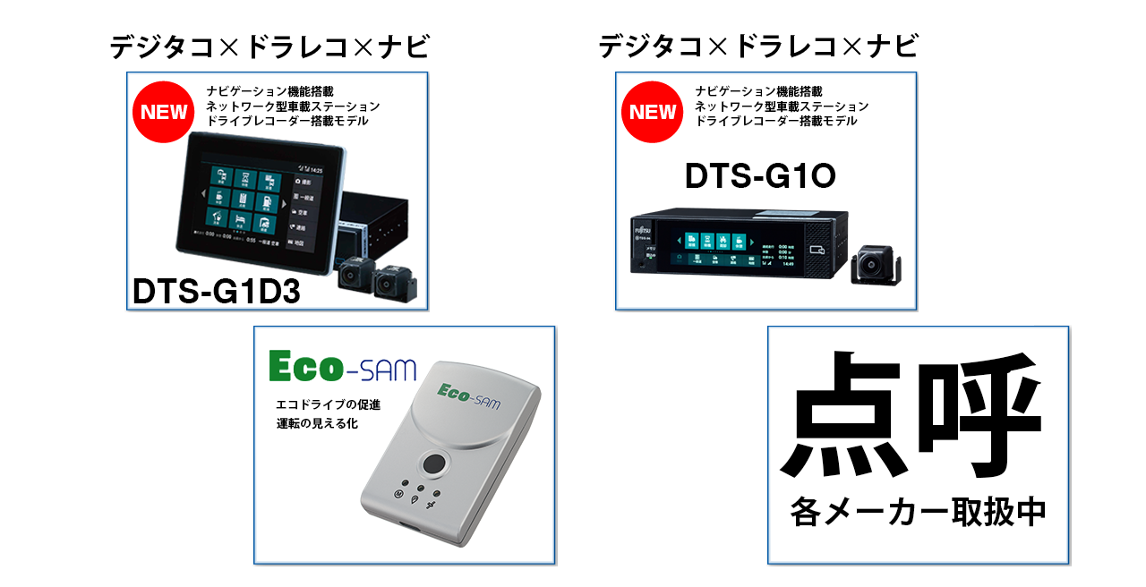 デジタコ×ドライブレコーダー　ワイヤレスネットワーク型車載ステーション　ドライブレコーダー搭載モデル DTS-C1D　デジタコ ネットワーク型車載ステーション DTS-C1